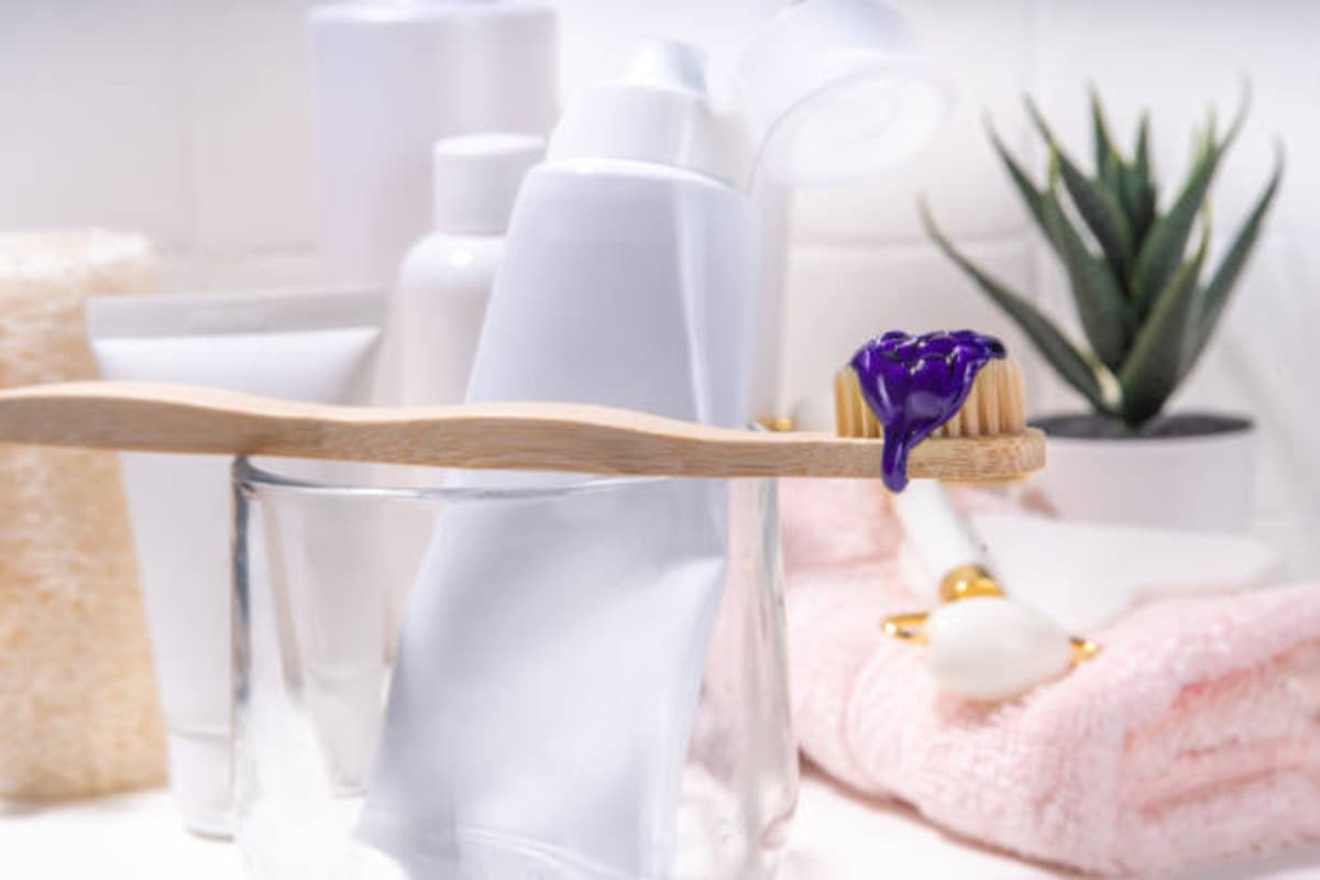 Purple Toothpaste Stock Photo