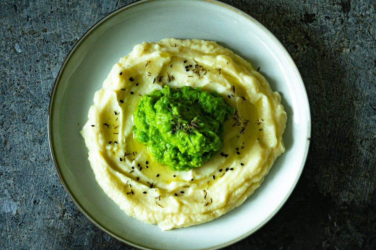 Dip on a Puree on a Plate